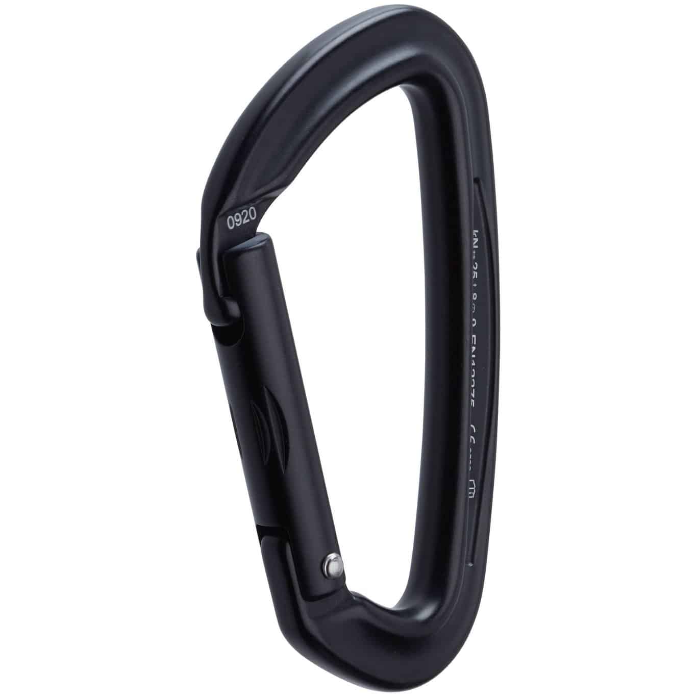 Black NRS Sliq Straight Gate, Non-Locking Carabiner - Image 1