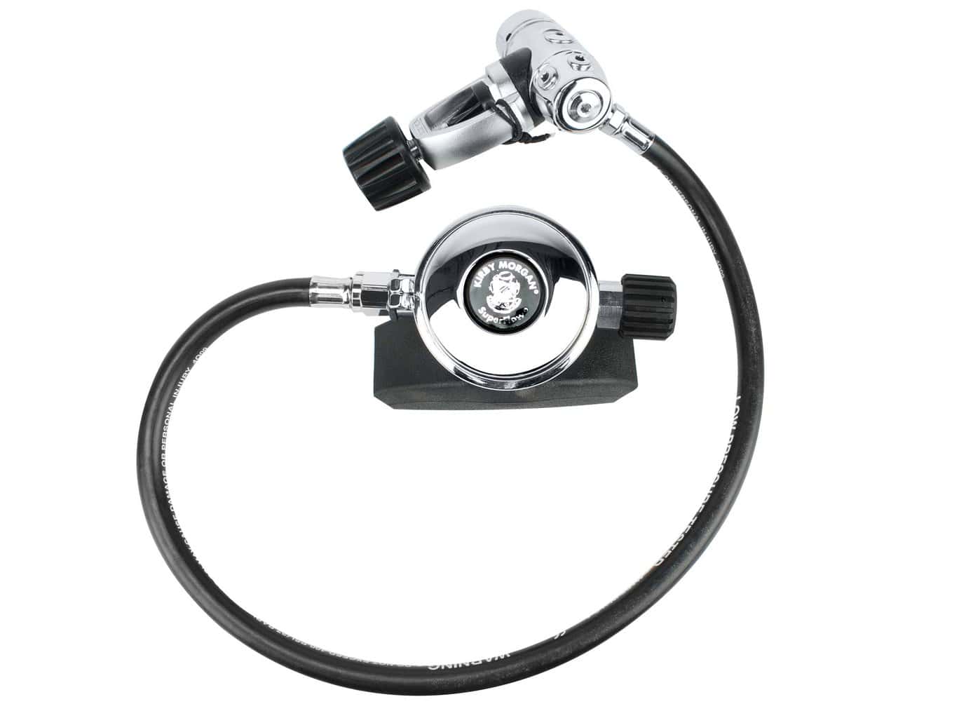 300-276_Reg_with_Hose KIRBY MORGAN SUPERFLOW SCUBA REGULATOR ASSEMBLY w/ METAL ADJUSTABLE 2ND STAGE - Image 1